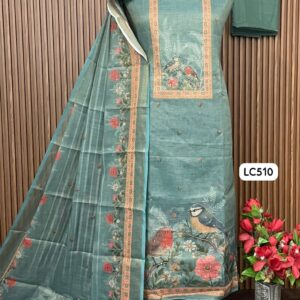 linen shimmer digital designer suit (LC510)