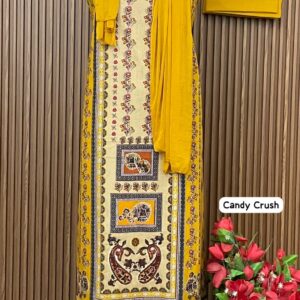 PURE COTTON DESIGNER SUIT (CANDY CRUSH)