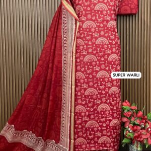 PURE COTTON WARLI DESIGNER SUIT (SUPER WARLI)