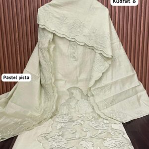 MUL CHANDERI DESIGNER SHIRT APPLIQUE WORK (KUDRAT 6)