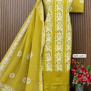 PURE COTTON DESIGNER BATIK SHIRT GHERA EMBROIDERY (BATIK WORK 6)