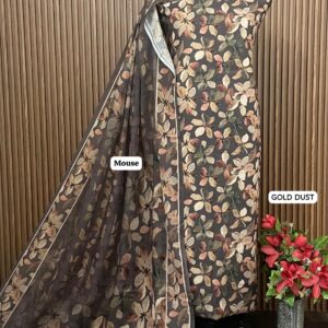 DIGITAL DESIGNER MUSLEEN ALLOVER SUIT 5 MTR (GOLD DUST)