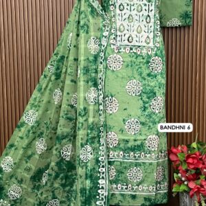 PURE COTTON BANDHNI DESIGNER SHIRT WITH KANTHA WORK (BANDHNI 6)