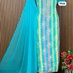 Pure musleen designer digital shirt with neck handwork (996K)