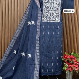PURE HANDLOOM COTTON DESIGNER SHIRT (DENIM 6)