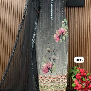 natural crape digital designer shirt stone work (DC6)