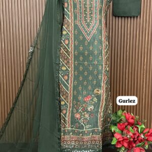 natural crape digital designer shirt stone work (GURLEZ)