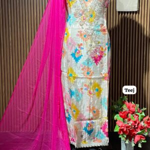 Designer glass organza handwork shirt (TEEJ)