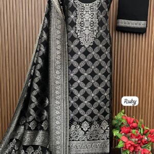 Premium Weaving Pashmina Suit With Designer Stole (RUBY)