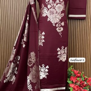 Premium Weaving Pashmina Suit With Designer Stole (SUNFLOWER 6)