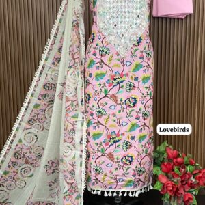 designer musleen cotton shirt (LOVEBIRDS)