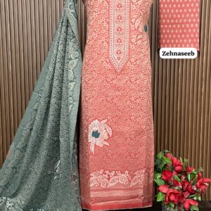 Premium kalamkari Weaving Pashmina Suit With Designer Stole (ZEHNASEEB)