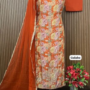 GLASS ORGANZA DESIGNER SHIRT (GULABO)