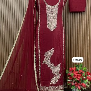 GLASS ORGANZA DESIGNER SHIRT (UTSAV)