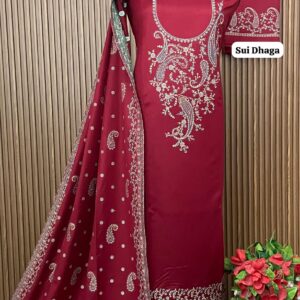 SUPER HIT Premium Weaving Pashmina Suit With Designer Stole (SUI DHAGA)