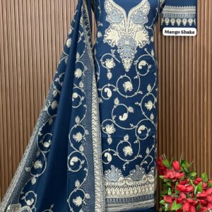 SUPER HIT Premium Weaving Pashmina Suit With Designer Stole (MANGO SHAKE)