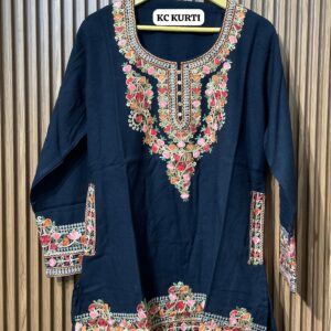 PASHMINA SHORT KURTI WITH KASHMIRI EMBROIDERY (KC KURTI)