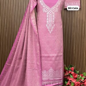 Premium kalamkari Weaving Pashmina Suit With Designer Stole (BIT COIN)
