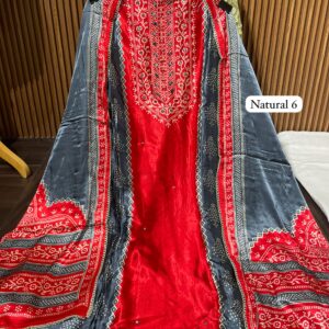 VIRAL PURE  GAJJI SATIN SILK SUIT (NATURAL 6)