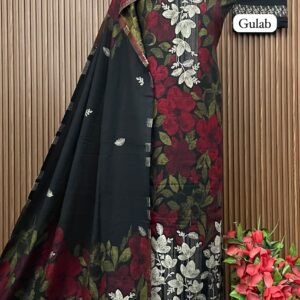Premium kalamkari Weaving Pashmina Suit With Designer Stole (GULAB)