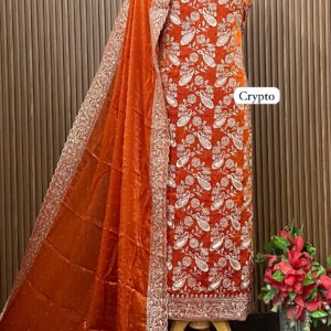 FENDI SILK DESIGNER SUIT ALLOVER 5 MTRS FABRIC (CRYPTO)