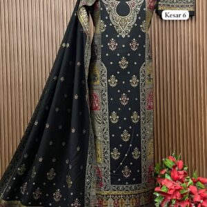 Premium kalamkari Weaving Pashmina Suit With Designer Stole (KESAR 6)