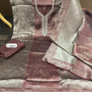 KANJIVARAM DESIGNER GIRAFFE SILK SUIT (24 CARAT)
