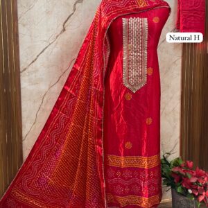PURE GAJJI SATIN SILK DESIGNER SHIRT (NATURAL H)